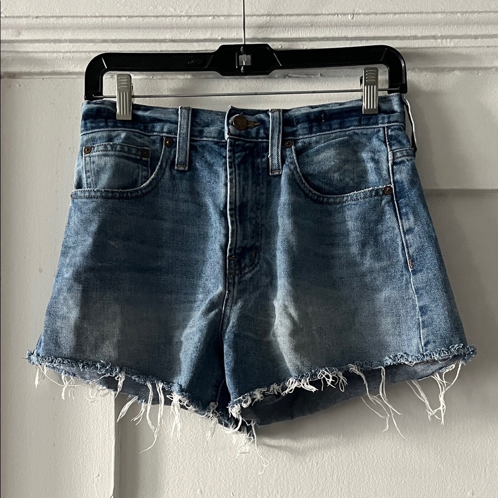 Madewell Distressed Blue Jean Shorts